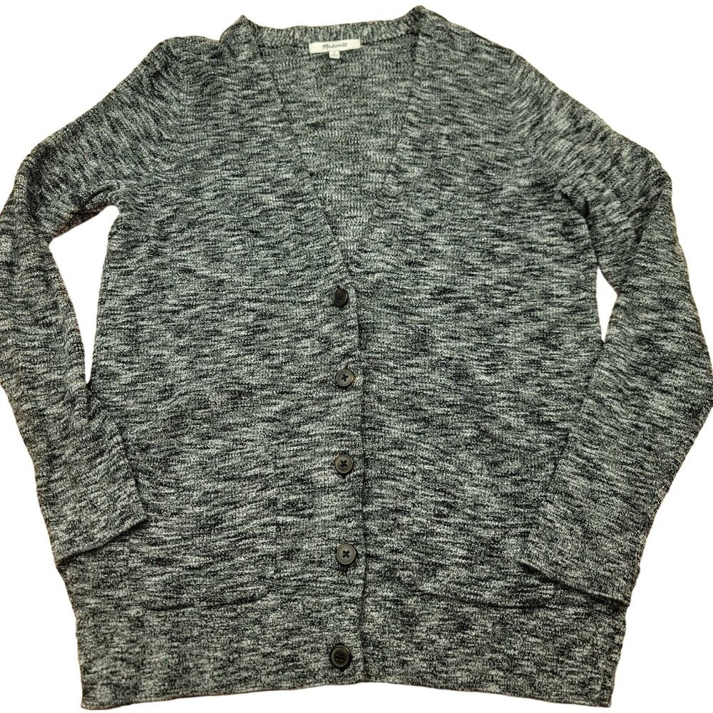 Madewell Womens M Sweater‎ Fieldwalk Cardigan Heather Marl Gray Knit G2410